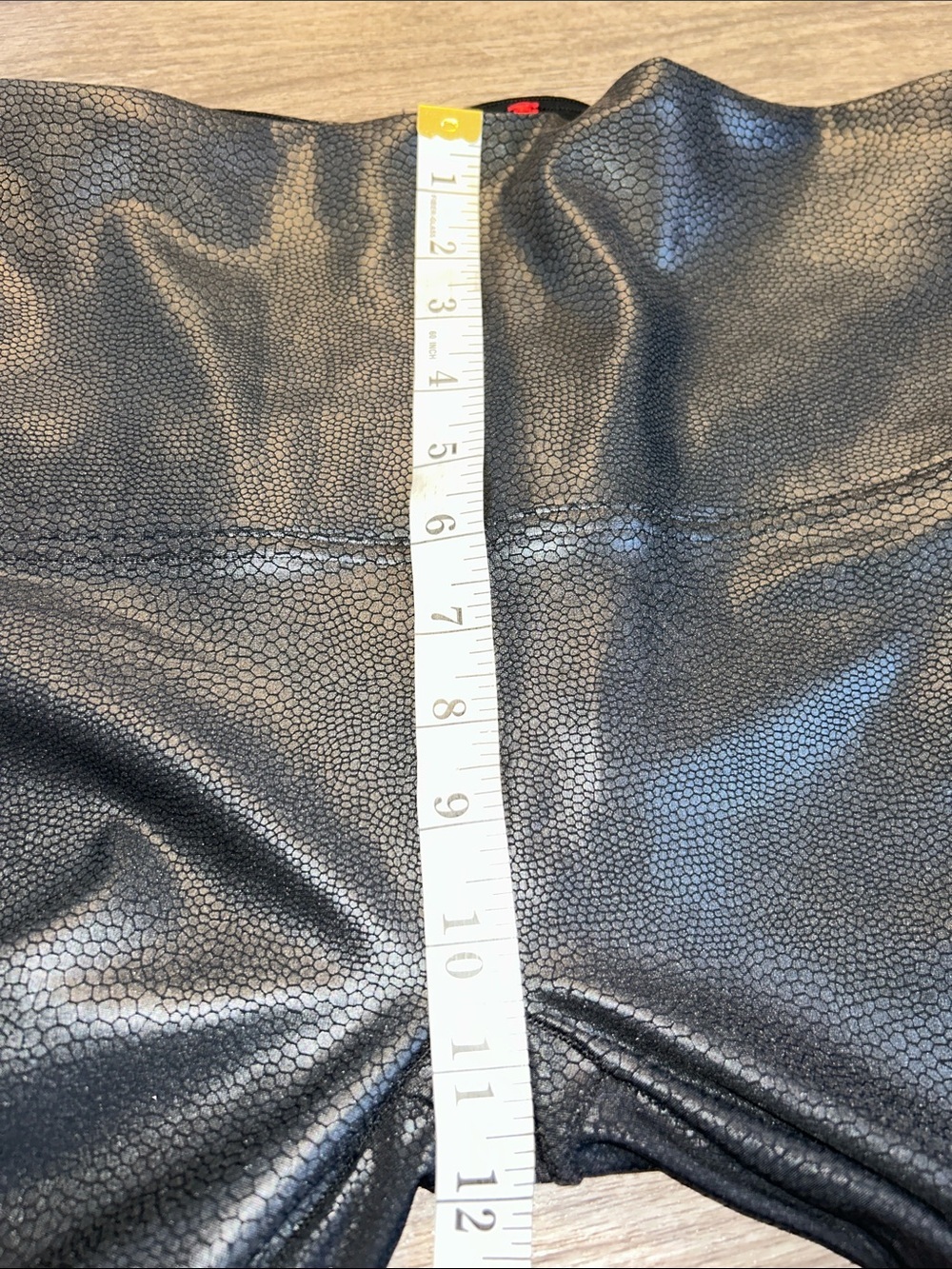 Spanx Faux Leather Leggings 1X High Rise Black Textured Skinny - Picture 9 of 9